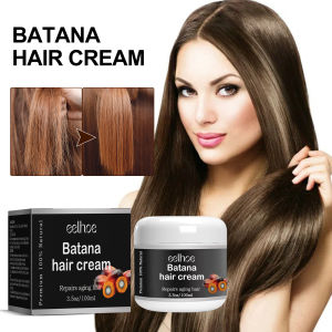 Eelhoe Batana Hair Cream Treatment Repair Damaged Curly Hair Strengthen Hair Loss Treatment Deep Moisturizing Hair Repeat Soft Smooth Straightening Treatment Hair Care 100ml