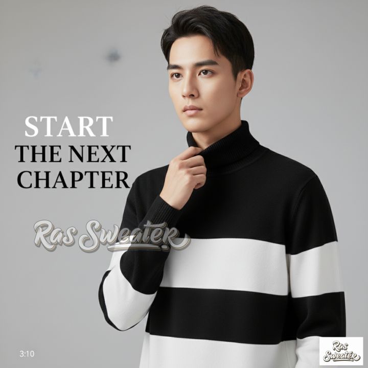 SWEATER RAJUT PRIA SWEATER KERAH TINGGI PRIA SWEATER TURLENECK