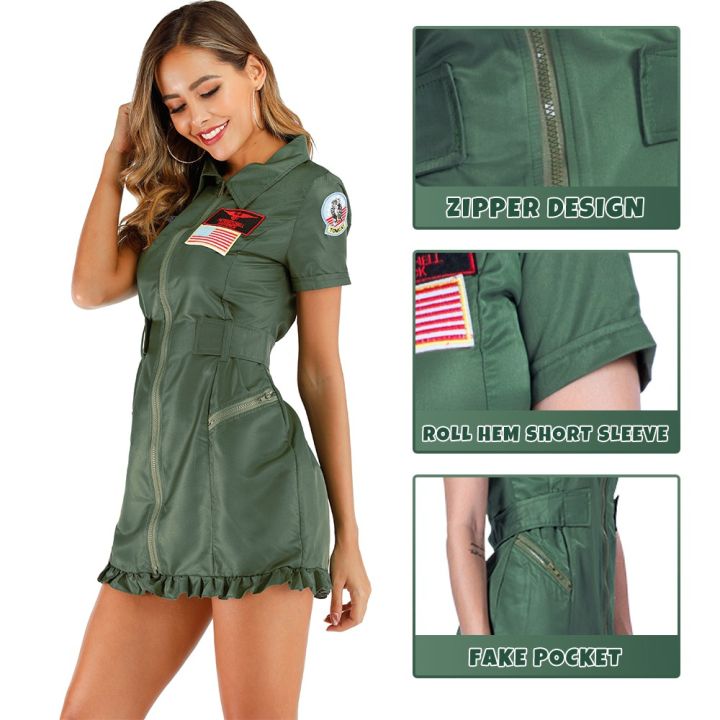 COD Halloween Costume For Army Green American Military Pilot Uniform ...