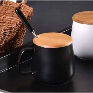 ☕☕☕SG Stock Mug Ceramic coffee mug with lid with spoon 咖啡杯