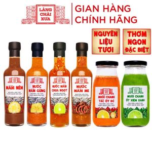 Bộ 6 chai nước chấm Làng Chài Xưa 300g muối ớt xanh muối ớt đỏ nước mắm chua ngọt nước mắm gừng nước mắm me mắm nêm