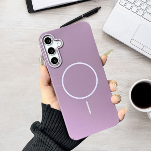 เคสโทรศัพท์มือถืออะคริลิคแข็ง แบบแม่เหล็กไร้สาย PC สําหรับ Samsung Galaxy A56 A55 A54 A53 A52 A36 A35 A34 A33 A32 A26 A25 A24 A17 A16 A15 A14 A13 A12 A07 A06 4G 5G A05 A05s A04 ครอบกันกระแทก สีทึบ Casing