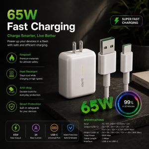 65W Support Fast Charging VOOC 6.5A Quick Cable Micro USB Type-C For OPPO A18 A16 A17 9i