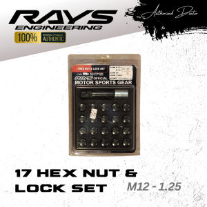 RAYS 17 HEX NUT & LOCK SET BLACK