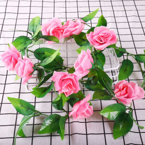 Dây hồng giả dây hồng leo trang trí nhà cửa chụp ảnh đám cưới cao cấp dài 2m3 gồm 9 bông kích thước khoảng 8-9cm Hoa giả chụp ảnh cao cấp decor phòng khách quán cafe sự kiện TODOCO