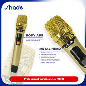 Shade Mikrofon Nirkabel Profesional UHF Mikrofon Dinamis Genggam Isi Ulang Bluetooth Untuk Karaoke MC-01