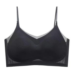 GraceQ Ice Silk Bra Women 0.1cm Thin Comfort Seamless Bra Beauty Back Push Up Lingerie