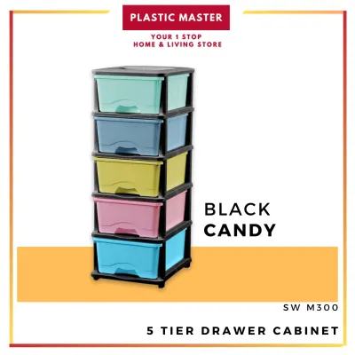 【Laci Plastik/ Plastic Drawer/ 收纳置物柜 】5 Tingkat Laci Plastik Kabinet Plastik 5 Tier Storage Cabinet Drawer Cabinet Plastic Drawer Baju Storage Organizer