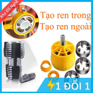 Bộ Dụng Cụ Tạo Ren Trong Ngoài Ống Nước/Ống Nhiệt - Phù Hợp Phi 21/27/34 Gắn Máy Khoan Đa Năng