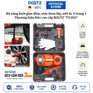 Bộ nâng kích gầm điện kiêm máy bơm lốp và máy siết ốc ô tô ROGTZ TY-003 - Hàng Chính Hãng Bảo Hành 2 Năm
