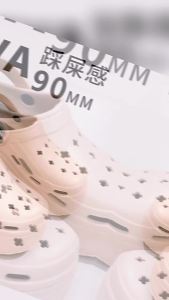 [Free Shipping] 9Cm High-Heeled Sandals For Summer Dual-Use Beach Sandals Thick-Soled Perforated Shoes For Women Eva Anti-Odor Outdoor Garden Shoes