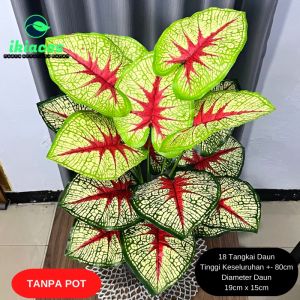 DAUN KELADI AGLONEMA PLASTIK DAUN ARTIFICIAL DEKORASI BUNGA HIAS MURAH BUNGA PLASTIK JUMBO DEKORAS BUNGA HIAS ARTIFISIAL MURAH