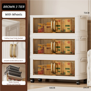 JOYNEST L50cm 3-5 Layer Doors Foldable Storage Box Organizer Wardrobe Almari Baju Multipurpose Storage Cabinet 收納櫃