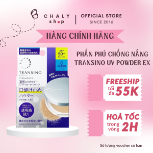 Phấn phủ chống nắng sáng da kiềm dầu Transino UV Powder EX SPF50+ PA++++ 12g Nhật