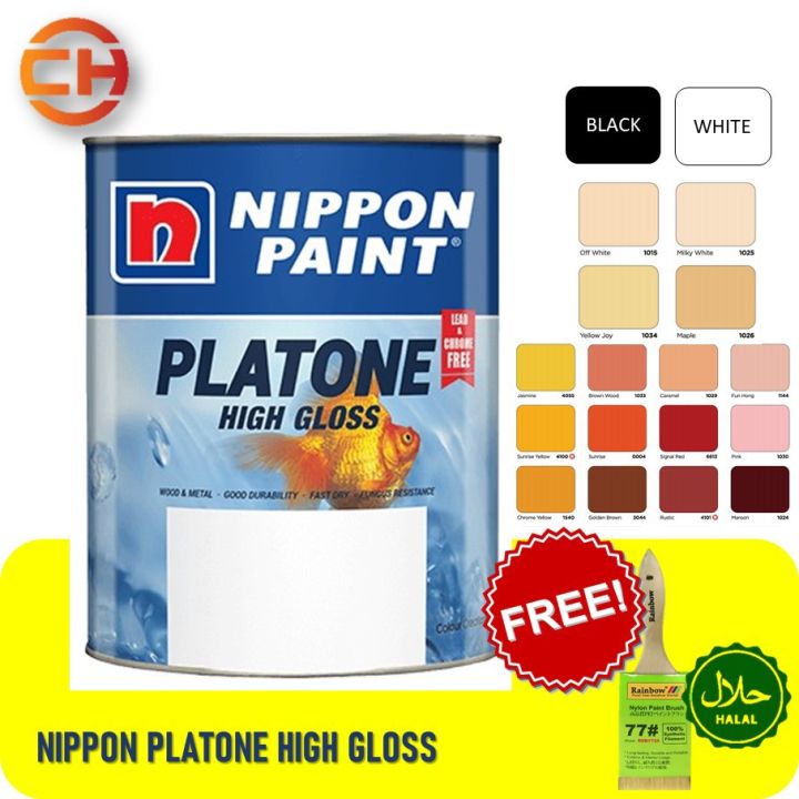 1 Liter NIPPON Platone High Gloss Wood & Metal Paint Cat Minyak Kayu ...