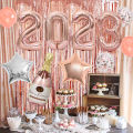 JOYMEMO 2024 Happy New Year Decorations 2024 Kit Rose Gold New Year Party Supplies Celebration Happy New Year Banner Number 2024 Balloons Tinsel Backdrop Curtain. 