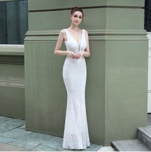 Evening dress womens new banquet Sequin fishtail prom party dress long gown formal birthday dress wedding dress