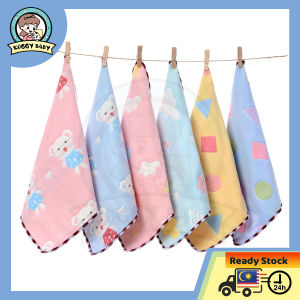 KOGGY 25cmx25cm Baby Handkerchief Super Soft Cotton Infant Bib Face Wipe Burp Cloth HankyCotton Baby Handkerchief Sapu Tangan Baby Cotton Soft Cotton Newborn Baby Towel Wash Cloth Baby Handkerchief Sapu Tangan 手巾 婴儿 手Baby Burp Cloths Cartoon Towel