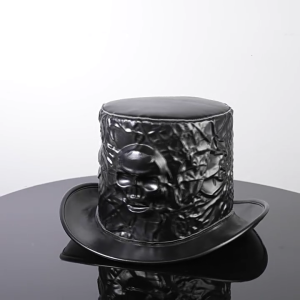 Lightweight Halloween Costume Magicians Top Hat With Decorative Skull Pattern Suitable For Weddings And Outdoor Event