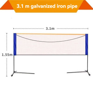 Folding Badminton Net With Stand Outdoor Height Adjustable Easy Setup Volleyball Net With Carry Bag Premium 3.1m Portable Badminton Net with 3.1m Galvanized Iron Frame for Outdoor Sports
