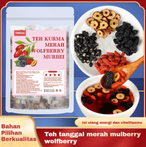 Teh Kici Kurma Merah Murbei Hitam Kombinasi Sehat Black Wolfberry Mulberry Red Date Goji Berry Tea