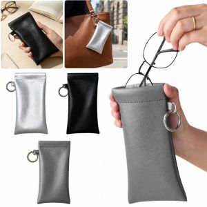 NUVCX Da PU Túi đựng kính Treo Mềm mại Hộp đựng kính cận Di động Tự động đóng cửa Vỏ bảo vệ kính râm Phụ kiện kính mắt