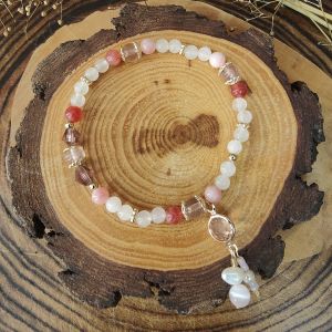 Ready Stock SG - Self-Love Strawberry Rose Quartz Crystal Bracelet Handmade Natural Healing Crystal Bracelets