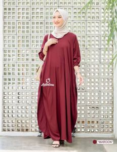 Kaftan Wanita Dewasa Resleting Busui Simple Mewah Elegan Polos Bahan Rayon premium Terbaru