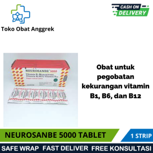 NEUROSANBE 5000 STRIP 10 TABLET / VITAMIN UNTUK KESEMUTAN / KEBAS / DAN KERAM