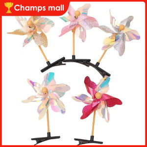 10pcs Color Six-Leaf Windmill Hair Clip Windmill Roof Clip Korean Version Hair Clip For Children