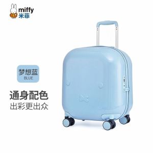 Miffy Cute Ultra Light Suitcase 20 inch Small Suitcase Macaron Bubble Series Boarding Case Strong Durable Student Children Trolley Case Gift