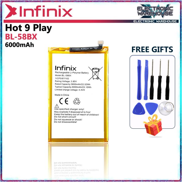 Battery for Infinix Hot Play Model BL-58BX X680 X680B X680C