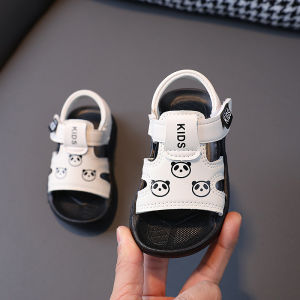 Cute Panda Print Childrens Sandals Fashion Boy Summer Beach Shoes Soft Sole Baby Girl Anti Slip Open Toe Holiday Sandals I05093
