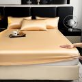 Dansunreve 3in1 single set Ice Silk Bedsheet Cooling Washed Satin Sheets Bed Sheet Pillowcase Fully Garterized Fitted Sheet Single Queen King. 