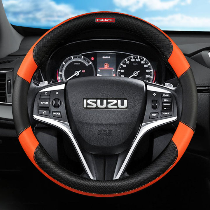 ZIVACATE Microfiber Leather Car Steering Wheel Cover Universal Anti-Slip Car Accessories For Men
