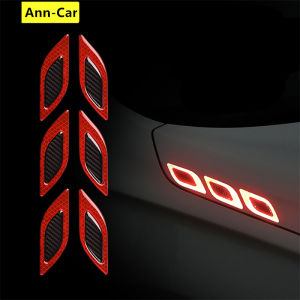 6Pcs/Set Car Door Reflective Stickers Reflective Carbon Fiber Sticker Carbon Brazing Fender Car Sticker Anti Scratch Carbon Fiber
