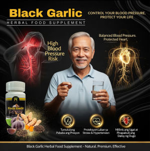 Shop037 BLACK GARLIC (60 Capsules) Heart Problems/High Blood Pressure & High Cholesterol Level/Hypertension