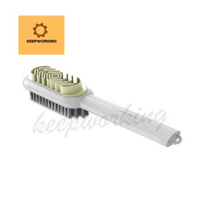 KEEPWORKING 2-in-1 Leather Shoe Brush Cleaning Brushes for Suede Boots Bags Shoes Care White Rubber Scrubber Cleaner Home Cleaning Tool