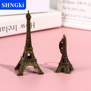 SHNGki Retro Paris Eiffel tháp Mô hình nhà bàn đồng kim loại bức tượng bức tượng trang trí