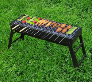 Portable BBQ Charcoal Grill Durable Grill Kit Outdoor Cooking Camping Picnic Beach Foldable Grill Party Roast Tool Kit
