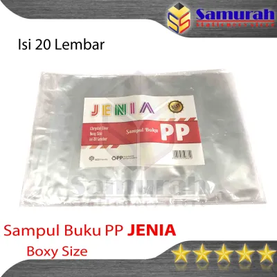 Sampul Plastik PP JENIA Ukuran Boxy / B5 ( Untuk Buku Bigboss / Campus ) Per pak isi 20 Lbr / Bahan PolyPropylene Bening Untuk Buku Tulis Besar