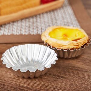 COPOTIYA Mini Reusable Aluminium Pastry Tool Cookie Cupcake Tart Mold Egg Tart Mold Muffin Cup Baking Mould