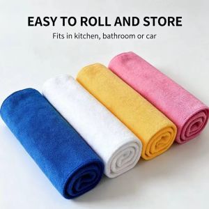 Blue white yellow pink towels easy to roll and store fits kitchen bathroom or car