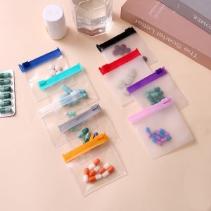 IFFINE 1/7/28pcs With Zippered Pill Pouch Translucent Organizer Self Sealing Bag Portable EVA Pill Pouch Set Travel