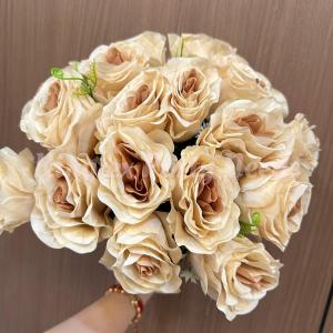 18 Heads Rose Bouquet Artificial Flowers Brides Bouquet High Quality Romantic Rose For Home Wedding Decorative