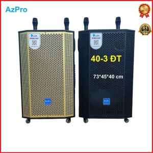 Loa kéo Bluetooth chính hãng AZPROAZ-1508-ABass 40-3 đường tiếng mạch 10 núm chỉnh có ReverbTặng 2 mic không dây