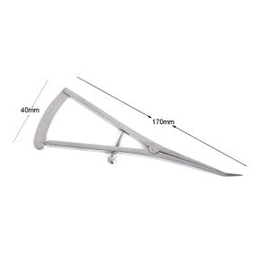 Dental Implant Bone Caliper Dentistry Gauge Caliper Medical Surgical Curved Straight Head Stainless Steel Dental Ruler Scale Tool