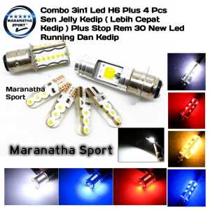 1 Set Lampu LED Motor Multifungsi 30 Mata dengan Sen Jelly Kedip & Stop Rem AC DC - Warna-Warni