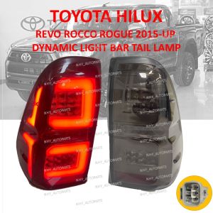 TOYOTA HILUX REVO ROCCO ROGUE DYNAMIC LIGHT LED BAR TAIL LAMP SMOKE RED CLEAR 2015 2016 2017 2018 2019 2020