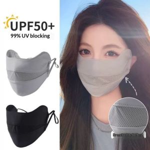 Runenbaoluo UPF50 + Mặt nạ bảo vệ khỏi ánh mặt trời cho nữ vải visco thoáng khí che mặt toàn diện với lỗ thông gió mùa hè 2025 Dã Ngoại thời trang chống tia UV